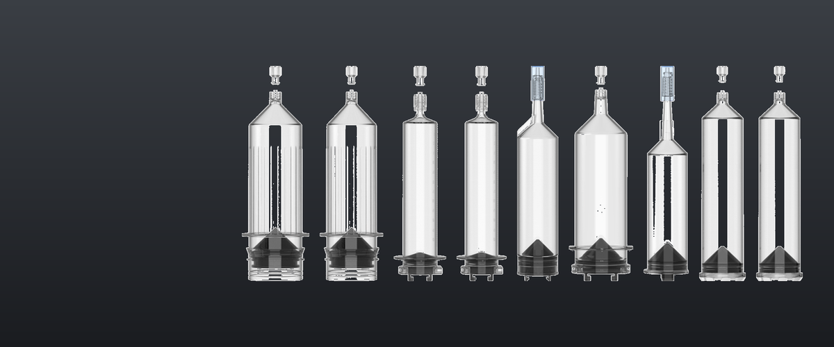 Nine contrast injector syringe kits supplied by FDM Enterprises for Medrad Stellant, Spectris, Spectris Solaris, Bracco EmpowerCT and the Mark series
