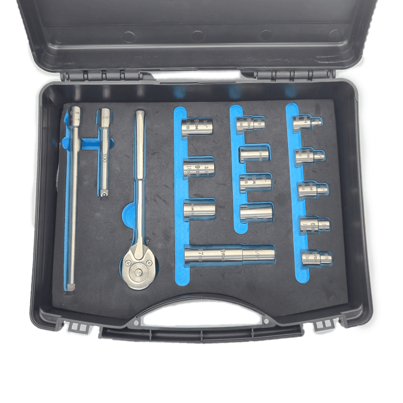 Titanium socket set complete view - MRI-Safe Non-Magnetic | FDM Enterprises