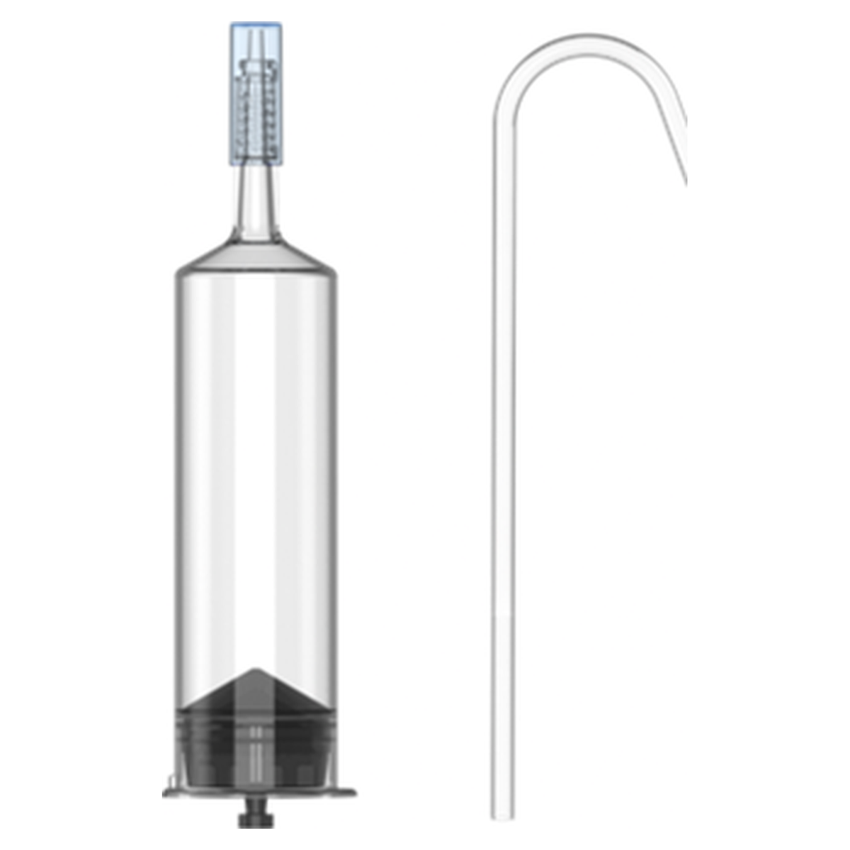 Contrast syringe kit contents for the Mallinckrodt Angiomat 6000 DSA injector: 1 x 150 mL syringe, fill tube
