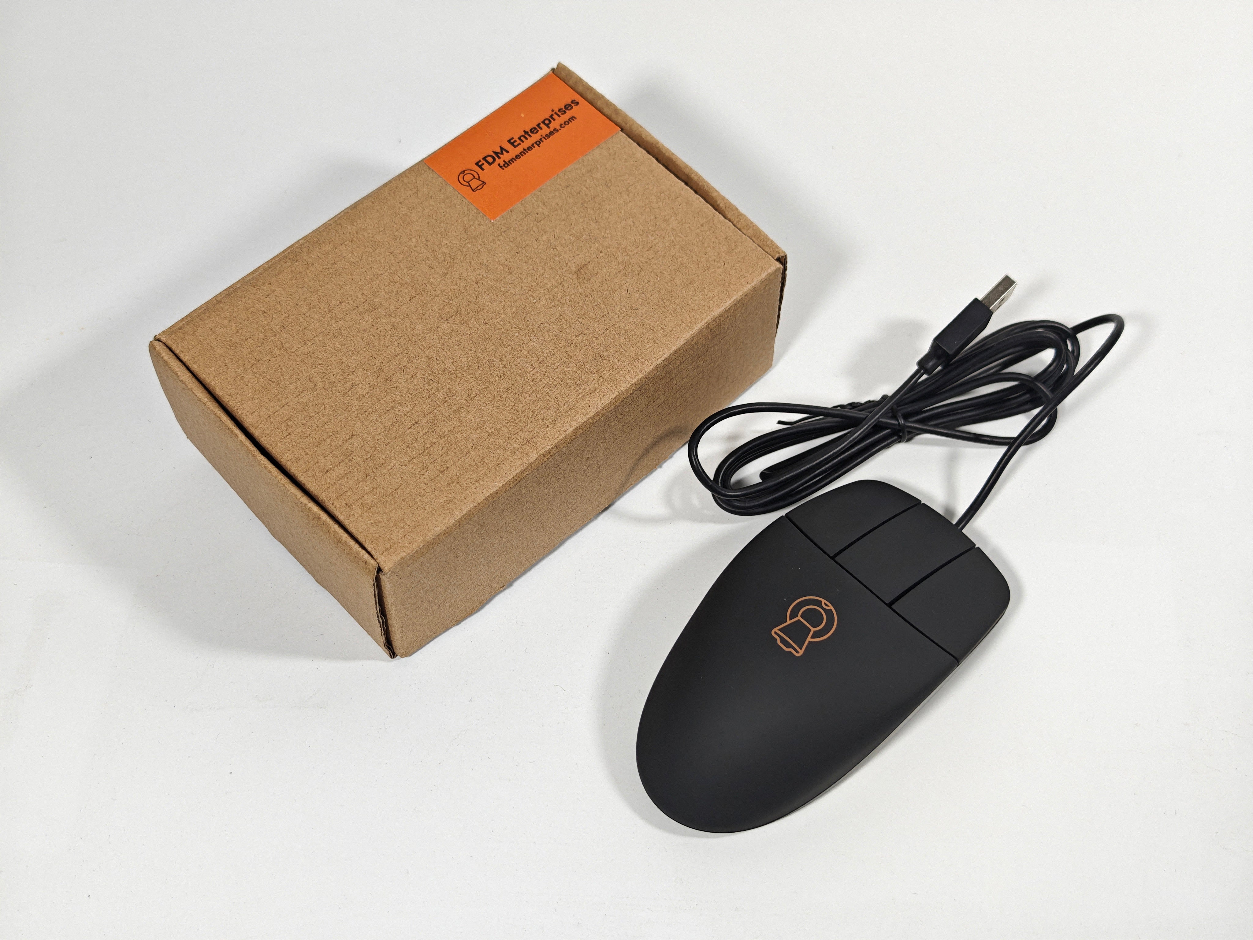 3-Button optical mouse side view - HP DY651A replacement | FDM Enterprises