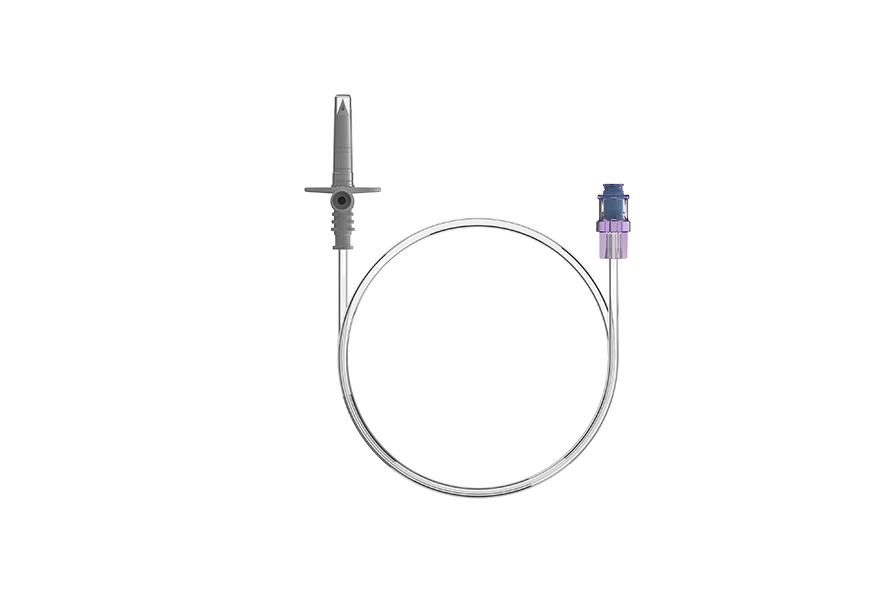 Injector transfer set, 50 cm, long spike and swabable valve