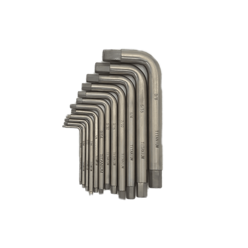 Titanium Allen key set contents display - MRI-Safe Non-Magnetic | FDM Enterprises