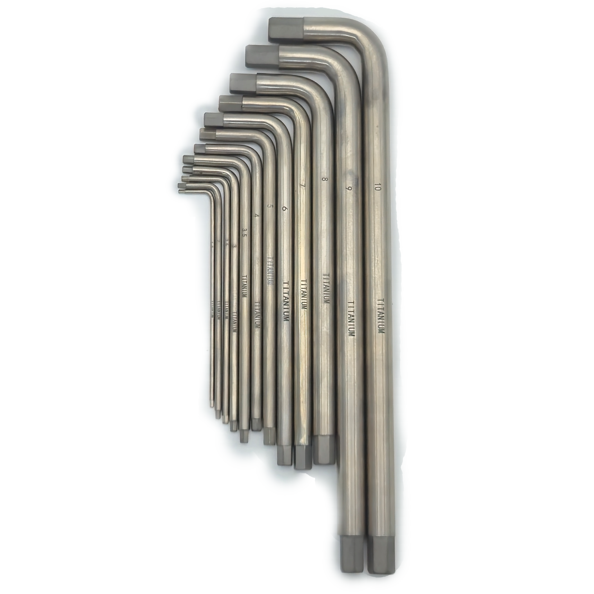 Titanium Allen key set contents display - MRI-Safe Non-Magnetic | FDM Enterprises