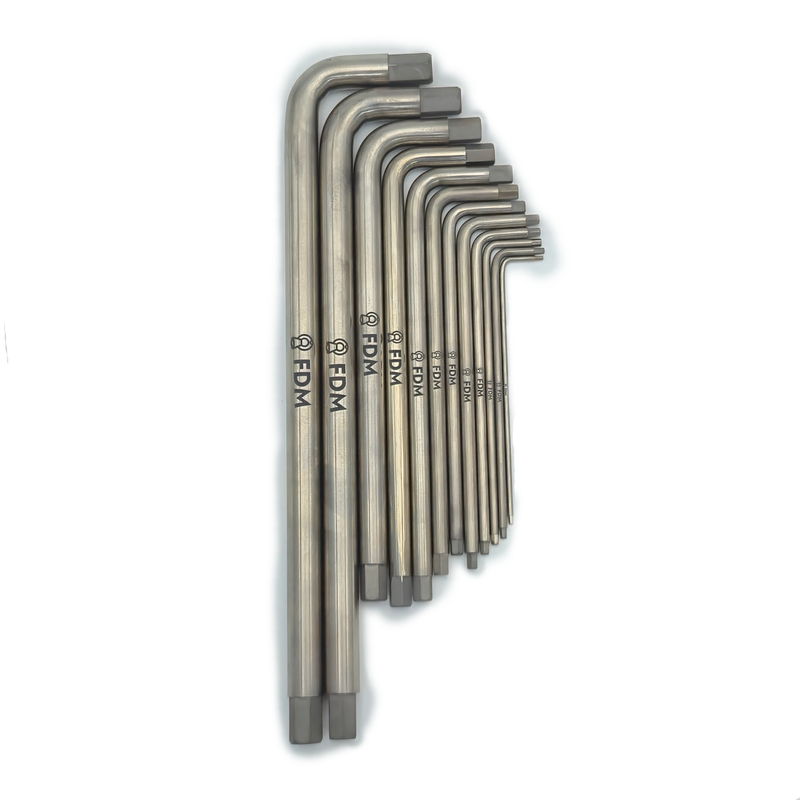 Titanium Allen key set complete view - MRI-Safe Non-Magnetic | FDM Enterprises
