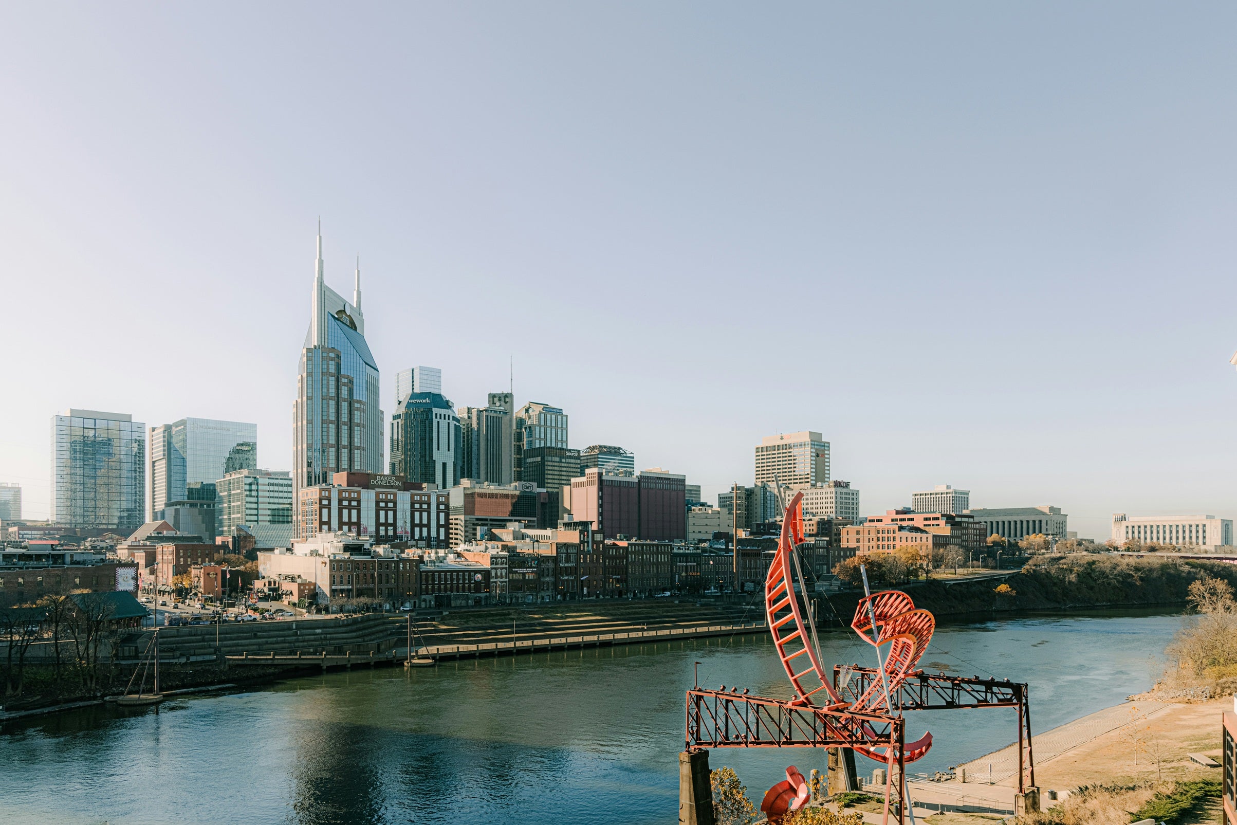 Nashville Tennessee skyline and Cumberland River — FDM Enterprises MRI CT and injector repair service in Nashville