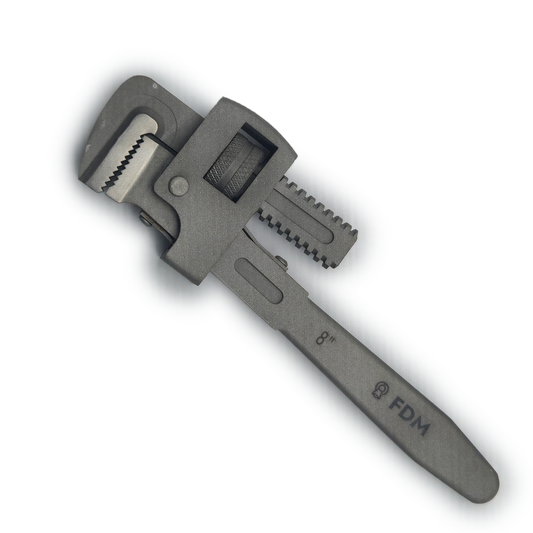 Titanium pipe wrench 8 inch - MRI-safe non-magnetic non-ferrous corrosion resistant by FDM Enterprises