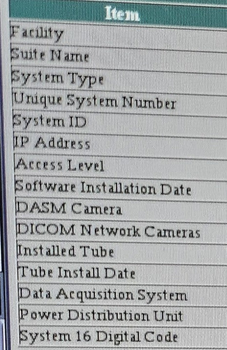 GE CT Service Desktop System Information screen listing System ID and System 16 Digital Code, the two values needed to request a GE service key