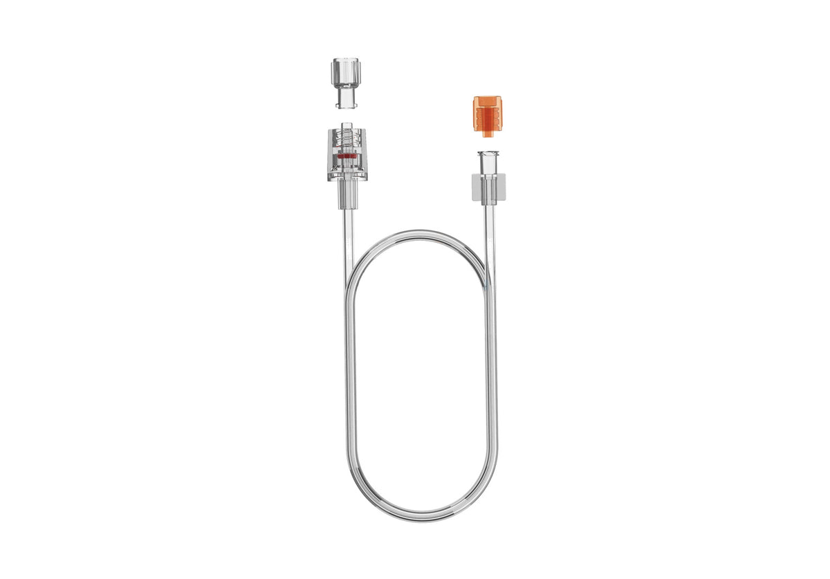 High-pressure braided injector tubing, 72 inch, with rotating adapter