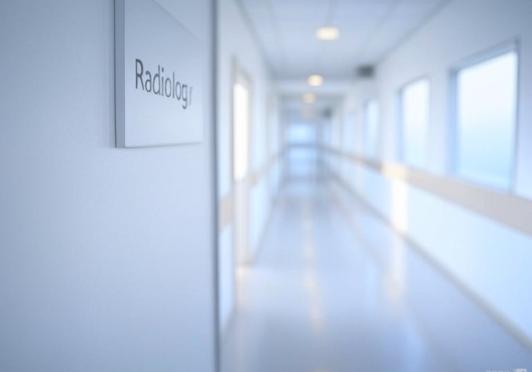 Radiology department hallway – FDM Enterprises provides medical equipment maintenance services
