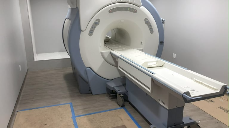 MRI scanner in imaging room – FDM Enterprises buys and services used MRI equipment
