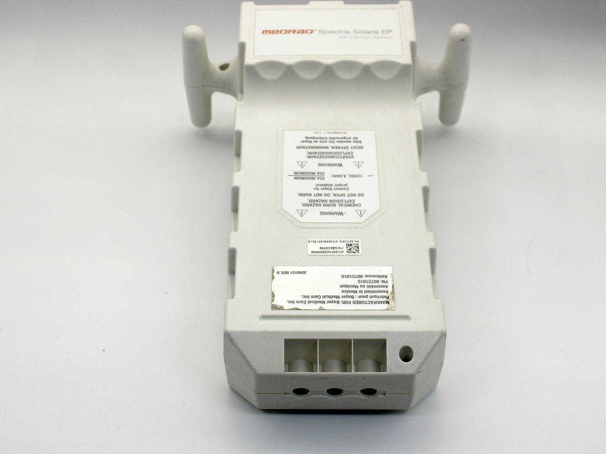 Medrad Spectris Solaris battery pack, part number 60721015, top view