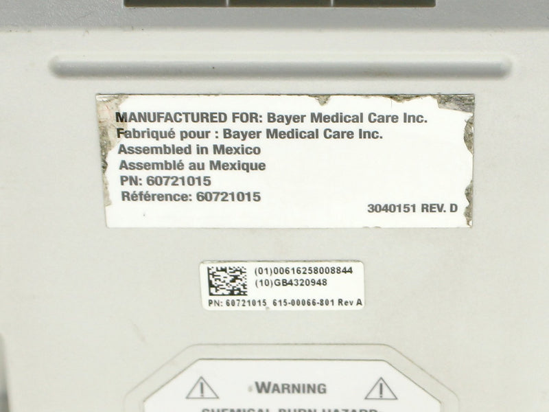 Label on the Spectris Solaris battery pack showing part number 60721015